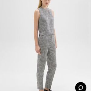 NWT! THEORY Womens slim tapered pant, Black Multi Tweed size 4